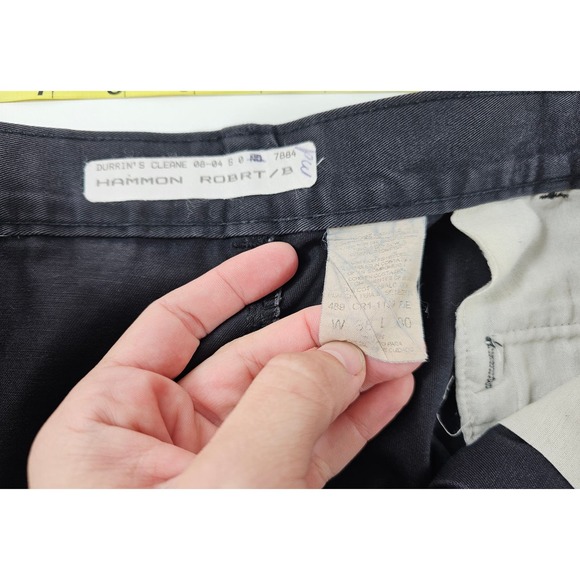 Vintage duckhead 38x30 career casual navy blue slacks pleated *FLAWS* - - Picture 4 of 7